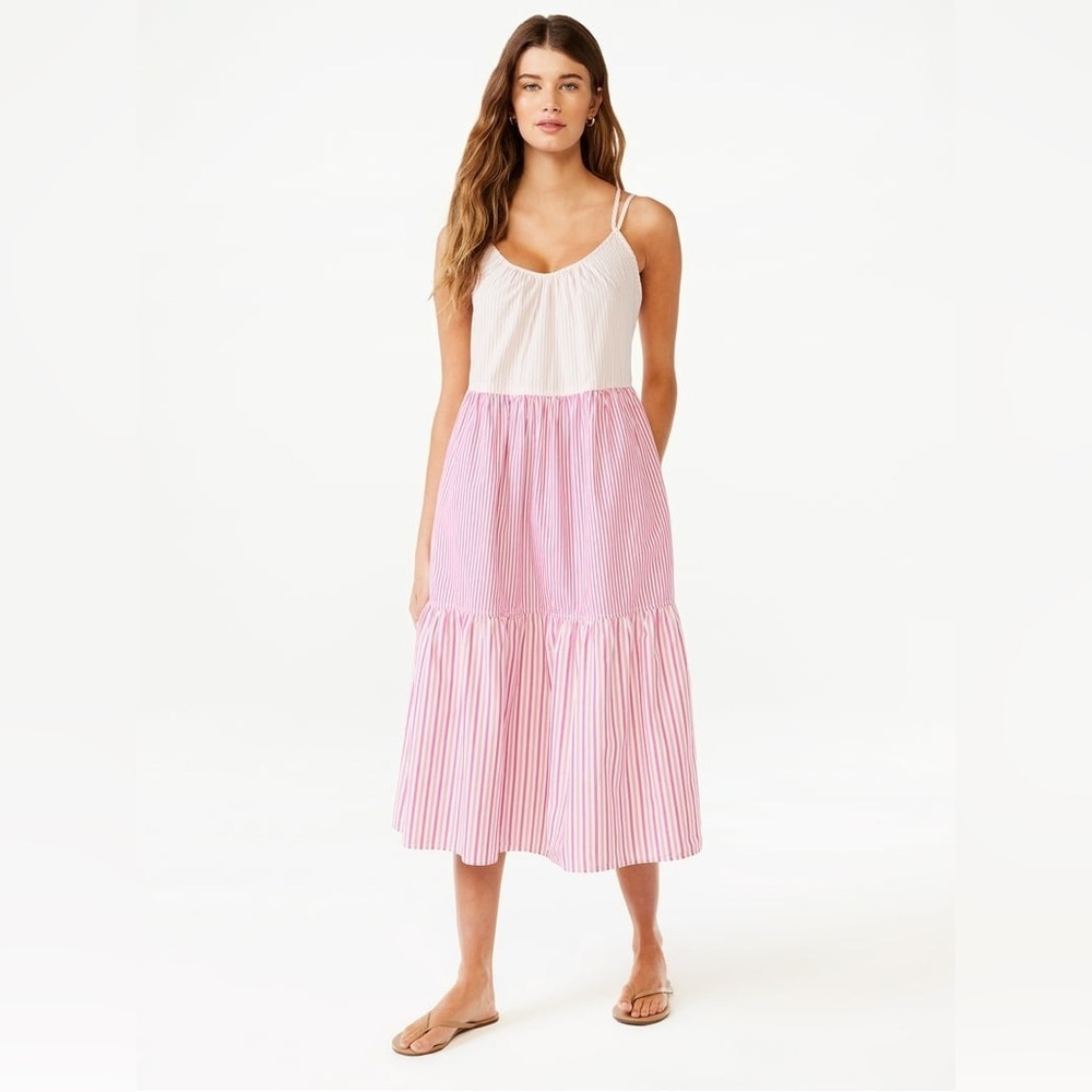 Free Assembly Women's Sleeveless with pockets Midi Dress, Size large